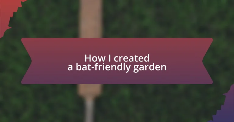 How I created a bat-friendly garden