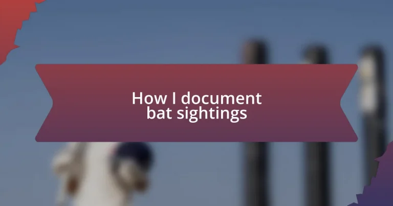 How I document bat sightings