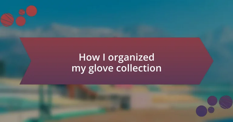 How I organized my glove collection