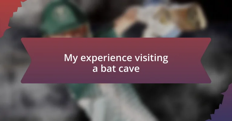 My experience visiting a bat cave