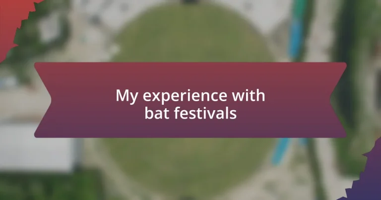 My experience with bat festivals