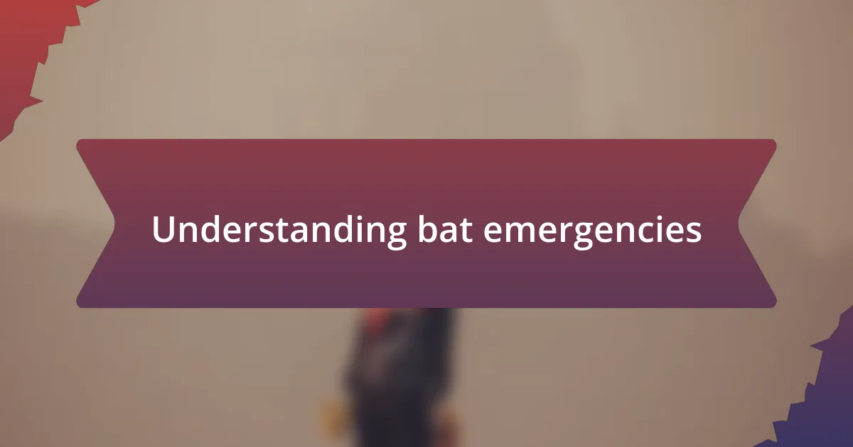 Understanding bat emergencies