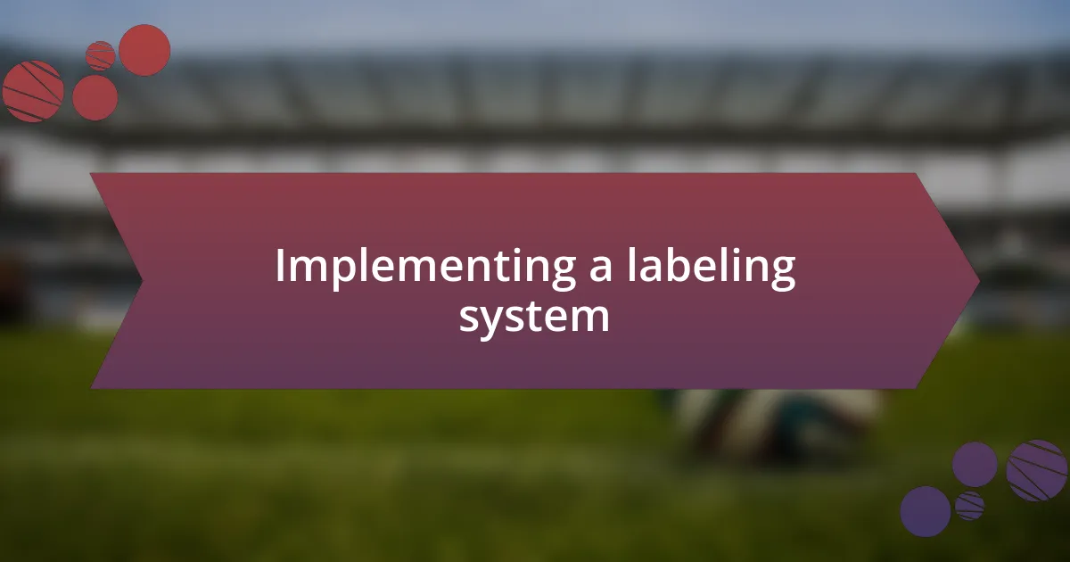 Implementing a labeling system