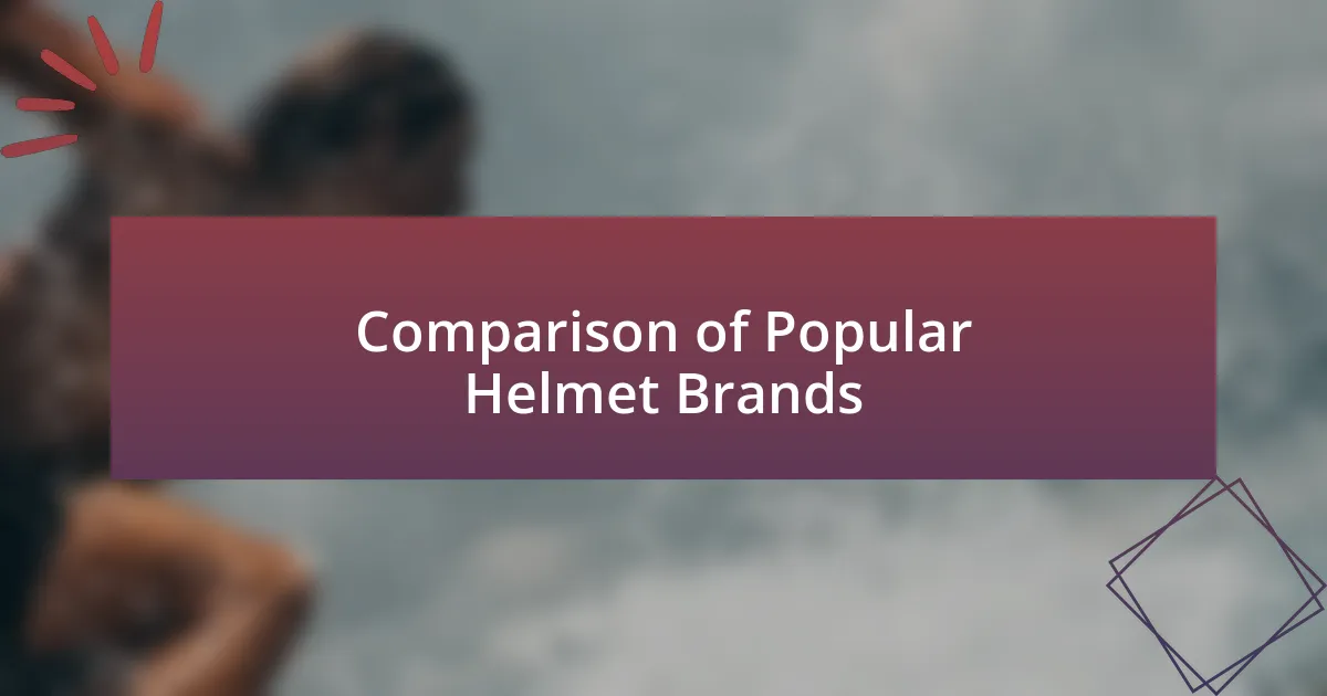Comparison of Popular Helmet Brands