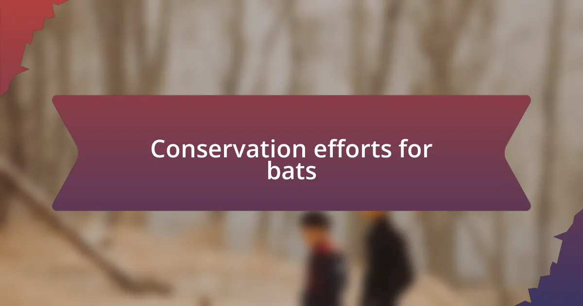 Conservation efforts for bats