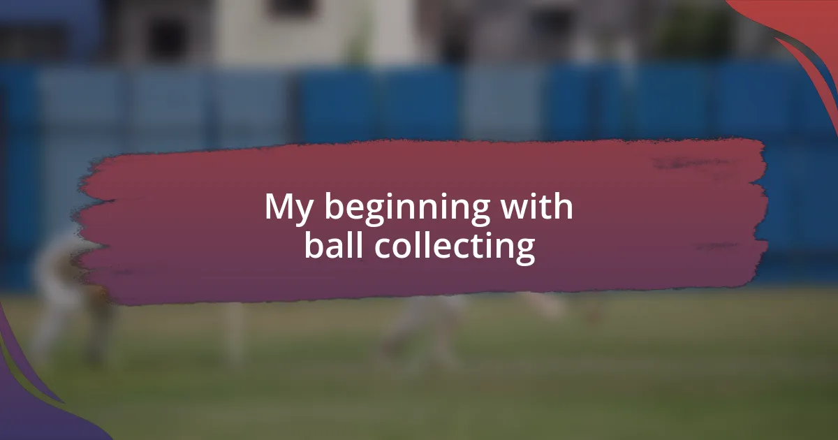 My beginning with ball collecting