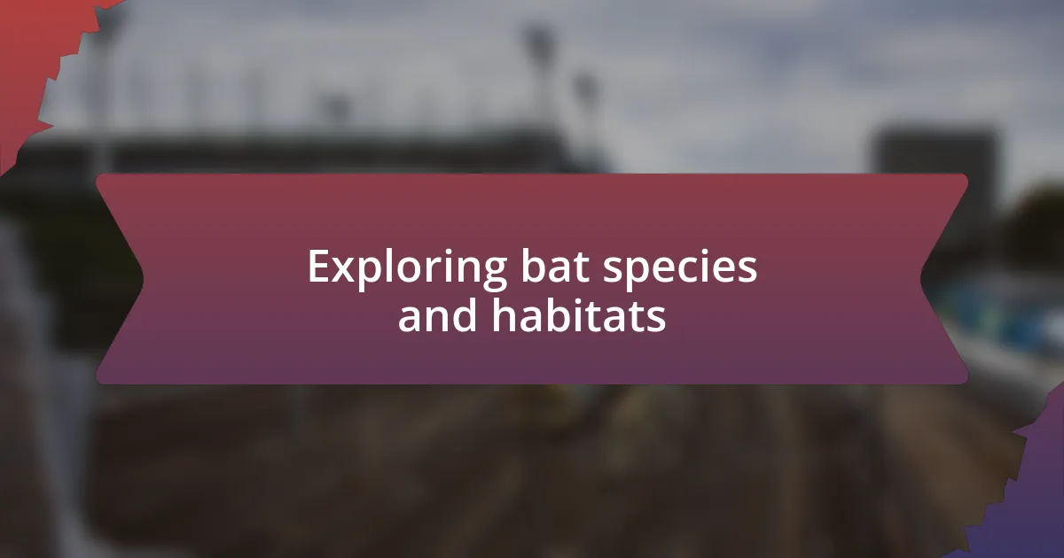 Exploring bat species and habitats