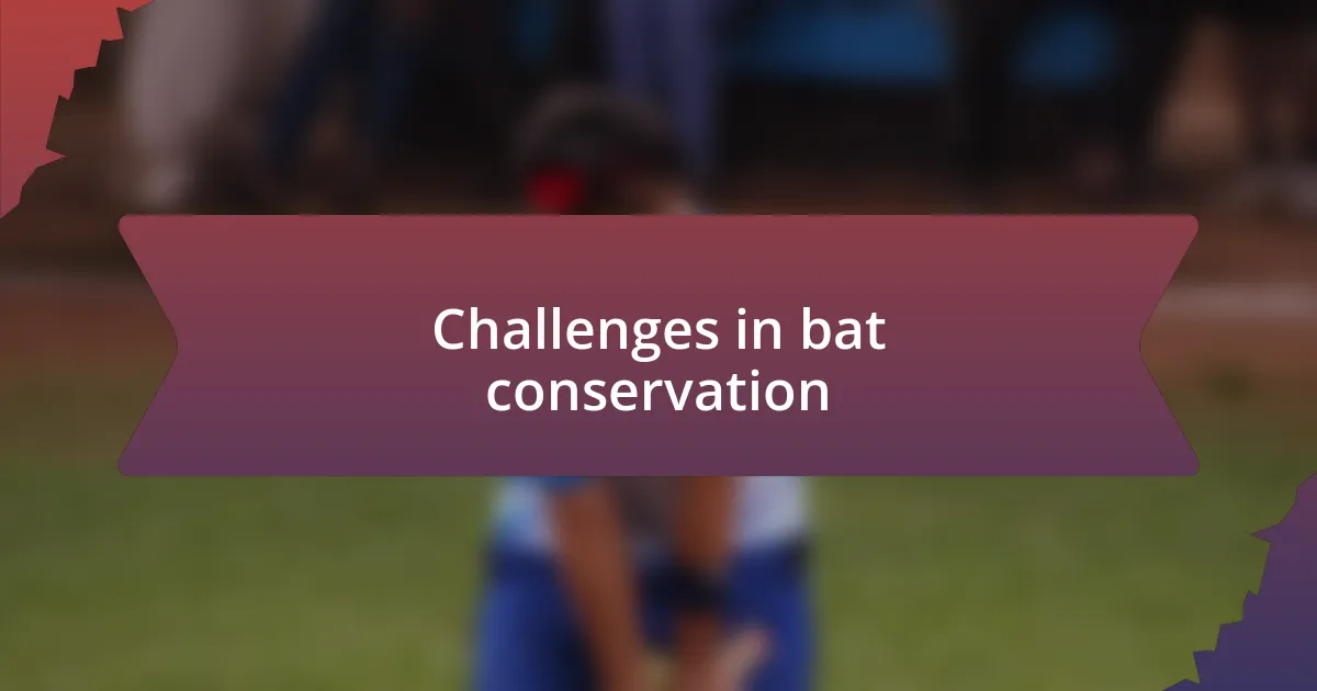 Challenges in bat conservation