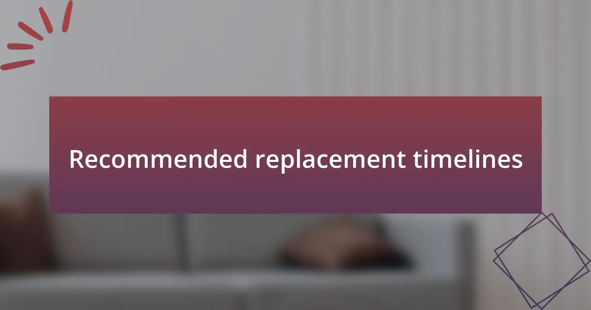 Recommended replacement timelines