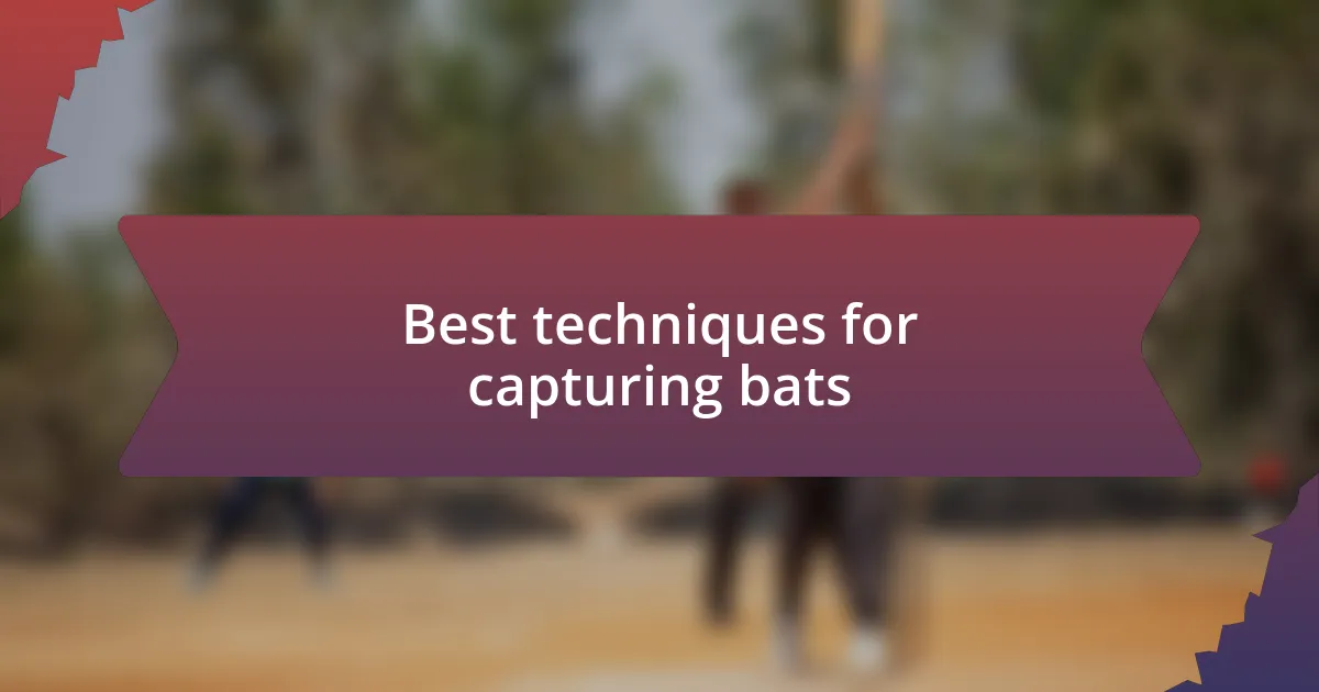 Best techniques for capturing bats